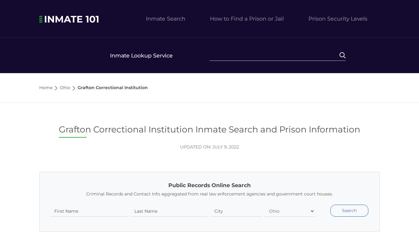 Grafton Correctional Institution Inmate Search, Visitation ...