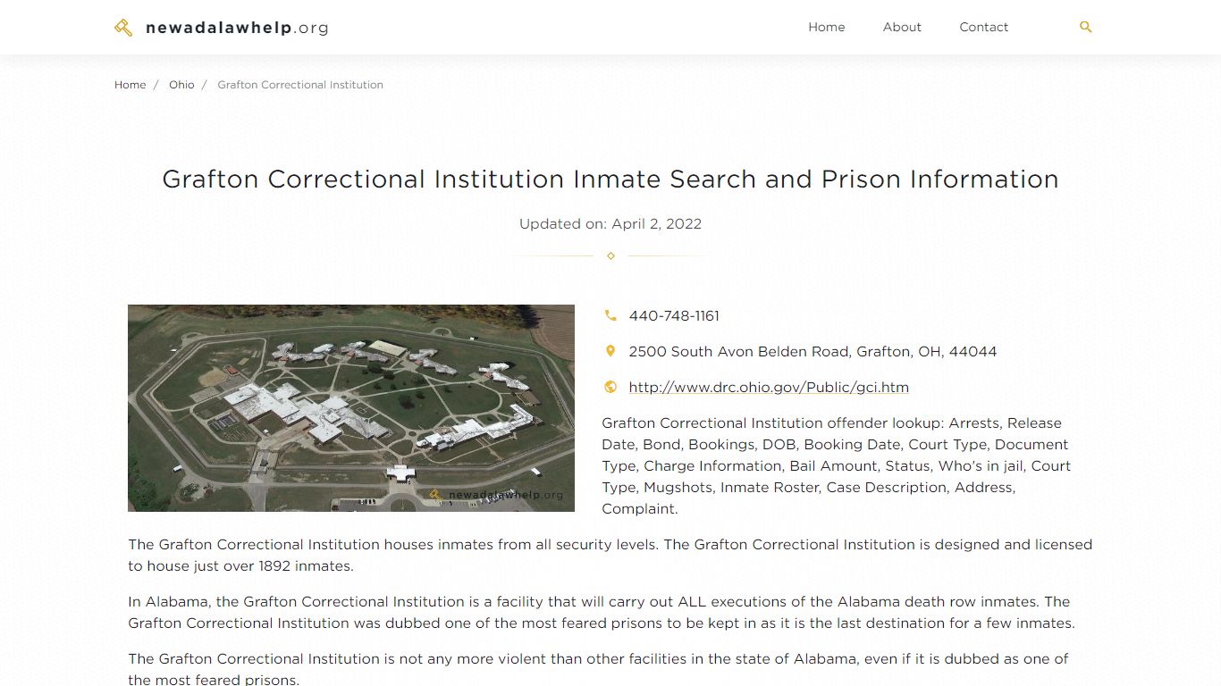 Grafton Correctional Institution Inmate Search, Visitation ...